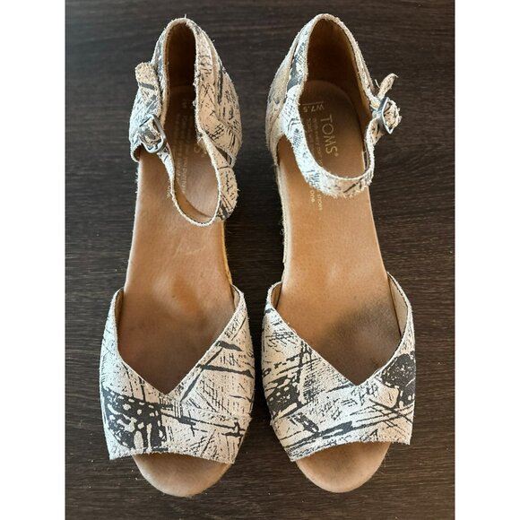 Toms Rope Wrap Wedge Heel Espadrille Sandals Size 7.5 - Picture 1 of 7